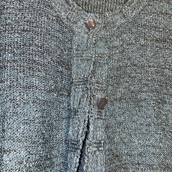 Ladies Brenda French for French Rags Turquoise and gray Cardigan size Large - Picture 2 of 11